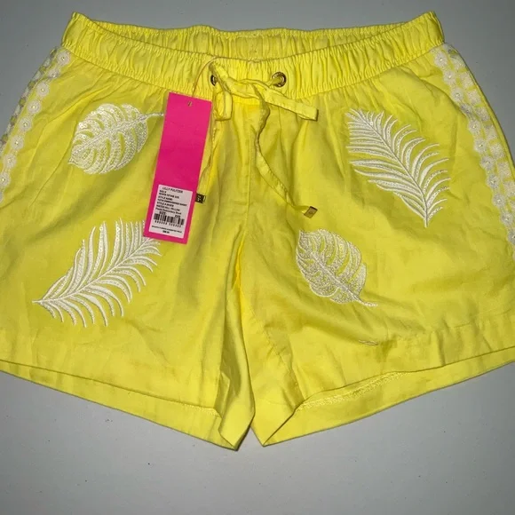 Lilly Pulitzer NWT 5" Katia Emb Shorts Watch Hill Yellow Fiesta Size XXS - Picture 7 of 16